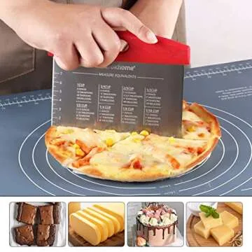 Ourokhome Pastry Dough Bench Scraper Knife and Collapsible Pasta Drying Rack, BPA Free Plastic and 430 Stainless Steel, Kitchen Tool, Dishwasher Safe
