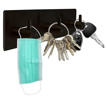 Key Hooks for Wall, Key Holder for Wall Decorative with 3 Key Hooks, Coat Hanger, Purse Hanger, Towe...
