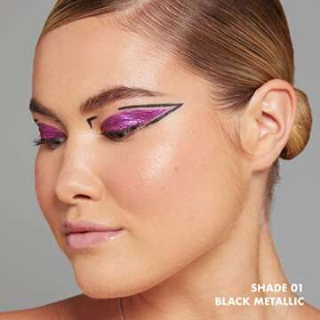 NYX PROFESSIONAL MAKEUP Epic Wear Metallic Liquid Liner, Long-Lasting Waterproof Eyeliner - Black Me...