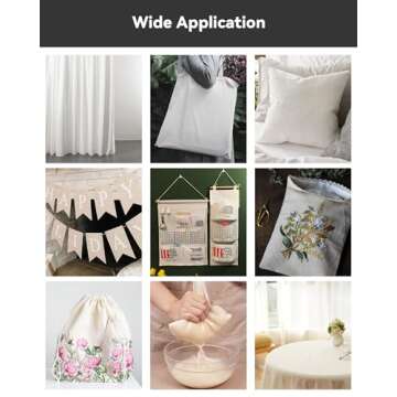 HOTGODEN Light Weight 100% Cotton Muslin Fabric: 63 inch x 2,5,10 Yards Unbleached Muslin Linen Fabric Material for Sewing Material Apparel Cloth