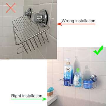 ARCCI Suction Shower Caddy, Shower Shelf Basket with Hooks, Wall Mounted Bathroom Organizer - 304 Stainless Steel Shower Rack for Shampoo, Conditioner Razor, 2 Sets