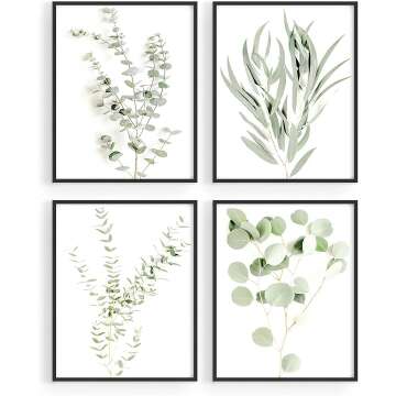 Botanical Plant Wall Art Prints - Set of 4