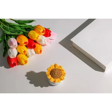 SITUMEIZI 15pcs Realistic Fake Tulips for Decor