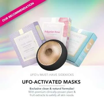 FOREO UFO 2 Supercharged Face Mask | Full LED Spectrum & Red Light Therapy for Face | Warming | | Face Moisturizer | Dark Spot & Acne Scar Treatment for Face | Anti Aging | Nourishing| Black