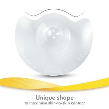 Medela Contact Nipple Shield for Breastfeeding, 20mm Small Nippleshield, for Latch Difficulties or Flat or Inverted Nipples, 2 Count with Carrying Case, Made Without BPA (Pack of 2), Clear, Yellow