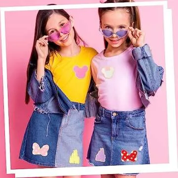 20 PCS Chenille Mouse Head Iron on Patches, CCOZN Colorful Chenille Castle Bowknot Mouse Embroidered Patches Sew On Embroidered Applique DIY Accessory for Clothing Hats Jackets Backpack Pants