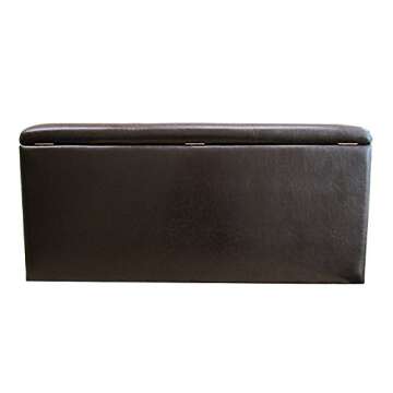 Homepop Home Decor | Button Tufted Leatherette Pet Bed & Bench | Faux Leather Pet Bed | Decorative Pet Furniture (Brown) 38" x 18" x 18"