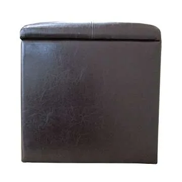 Homepop Home Decor | Button Tufted Leatherette Pet Bed & Bench | Faux Leather Pet Bed | Decorative Pet Furniture (Brown) 38" x 18" x 18"