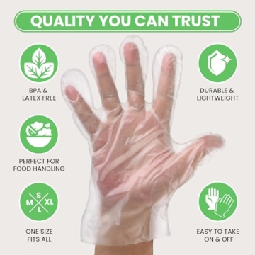 Keppi 600pcs Plastic Gloves - Food Safe and Versatile