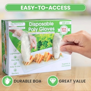 Keppi 600pcs Plastic Gloves - Food Safe and Versatile