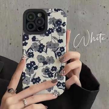 Faneiy for iPhone 11 Case Leather Grain Cute Art Flower Pattern Silicone Phone Case Accessories Came...