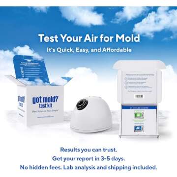 Test Your Air! Professional Quality Mold Test Kit for Home (1 ROOM KIT) - All Fees Included - 1, 2 &...