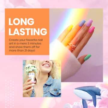 Beetles Gel Nail Polish Kit, Easter Nail Art 6 Colors Spring Summer Rainbow Bright Purple Pink Yellow Green Blue Soak Off Nail Lamp Gel Polish Set DIY Manicure Gifts for Girls