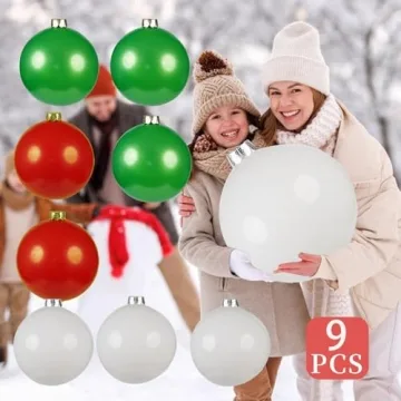 9Pcs Giant 12-Inch Inflatable Christmas Balls for Outdoor Decor