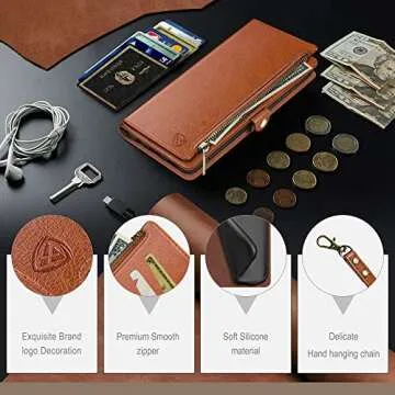 XcaseBar S24 Plus Wallet Case RFID Protection Stylish Design