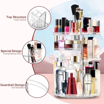 360 Rotating Makeup Organizer for Stylish Storage Solution