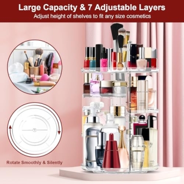 360 Rotating Makeup Organizer for Stylish Storage Solution