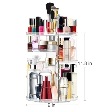 360 Rotating Makeup Organizer for Stylish Storage Solution