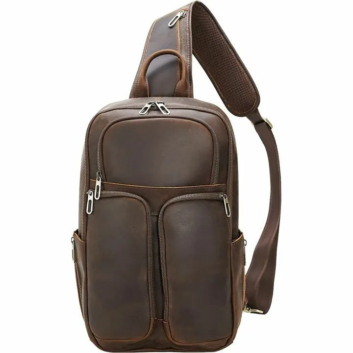 Polare Leather Sling Bag for Men - Travel Backpack