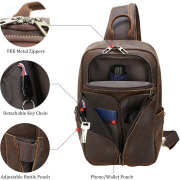 Polare Leather Sling Bag for Men - Travel Backpack