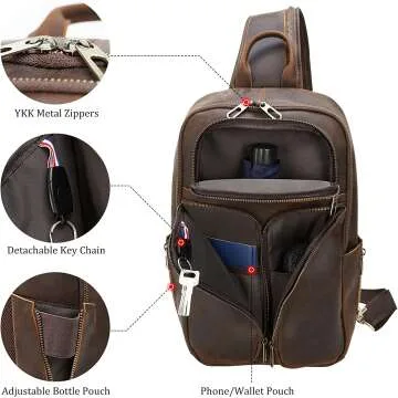 Polare Leather Sling Bag for Men - Travel Backpack