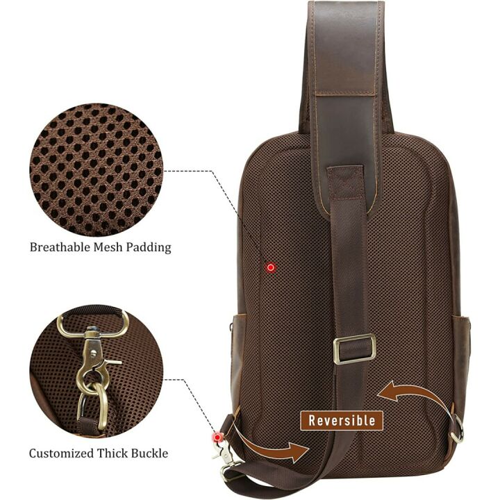 Polare Leather Sling Bag for Men - Travel Backpack