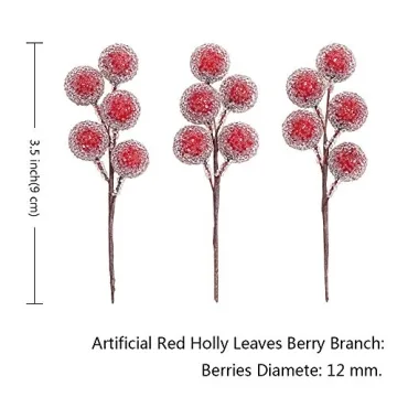 Red Holly Berry Christmas Decorations for Cheerful Holidays