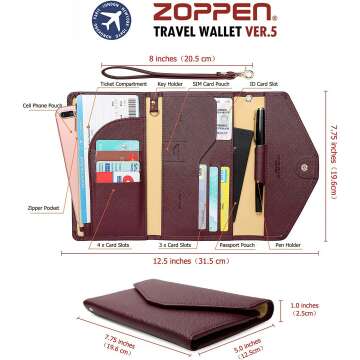 ZOPPEN RFID Blocking Passport Holder for Women