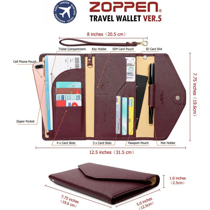 ZOPPEN RFID Blocking Passport Holder for Women