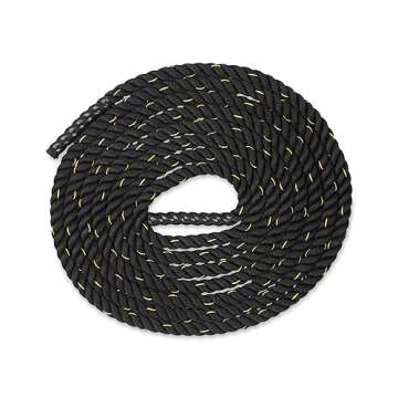 Amazon Basics Heavy Exercise Training Workout Battle Rope - 40 feet x 1.5 inches, Black