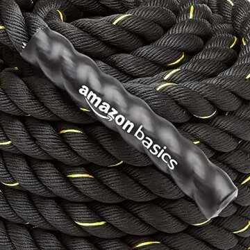 Amazon Basics Heavy Exercise Training Workout Battle Rope - 40 feet x 1.5 inches, Black