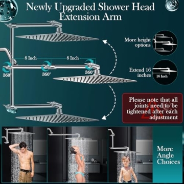 12 Inch Rain Shower Head Combo for Ultimate Shower Luxury