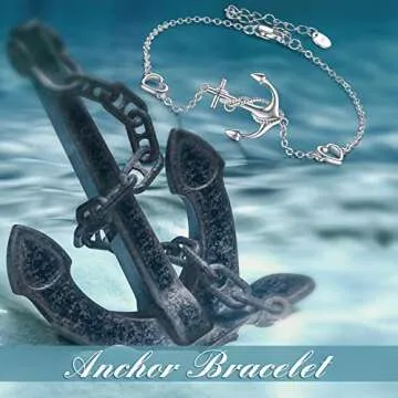 LUHE Anchor Bracelet Sterling Silver Nautical Jewelry
