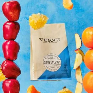 Verve Coffee Roasters Whole Bean Coffee Streetlevel Blend | Medium Roast, Brewed or Espresso, Direct Trade, Resealable Pouch | Enjoy Hot or Cold Brew | 12oz Bag