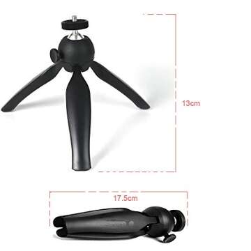 Coolux Mini Tripod Projector Mount with 360 Degrees Rotatable Heads for Projectors DSLR DVR Cameras Mini Webcam, Mount with Metal Ballhead for Camera … (Black)