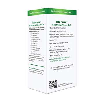 Rhinase Allergy Relief Lubricating Nasal Gel – Steroid Free, Dual Wetting Agent & Salt Formulation...
