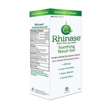 Rhinase Allergy Relief Lubricating Nasal Gel – Steroid Free, Dual Wetting Agent & Salt Formulation (1 oz.) for Nasal Dryness Nosebleeds Saline Gel for Nose…