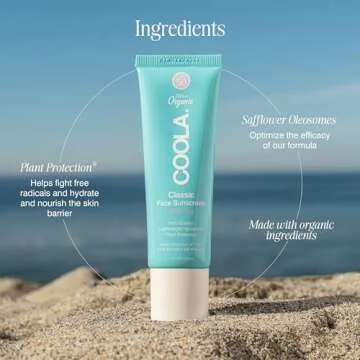 COOLA Organic Face Sunscreen SPF 50 Sunblock Lotion, Dermatologist Tested Skin Care for Daily Protection, Vegan and Gluten Free, White Tea, 1.7 Fl Oz