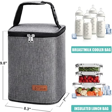 Stylish Insulated Baby Bottle Bag for New Moms, 9 Bottles