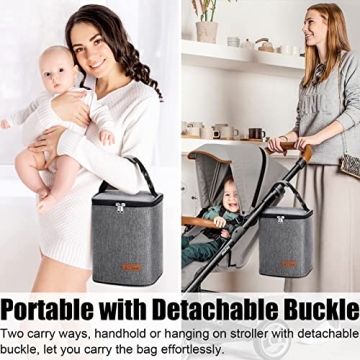 Stylish Insulated Baby Bottle Bag for New Moms, 9 Bottles