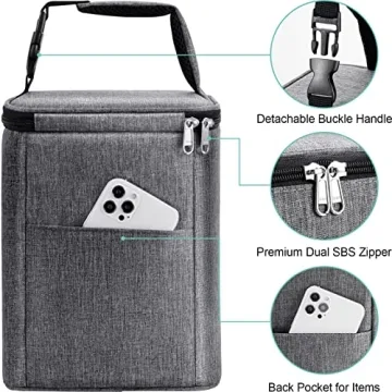 Stylish Insulated Baby Bottle Bag for New Moms, 9 Bottles