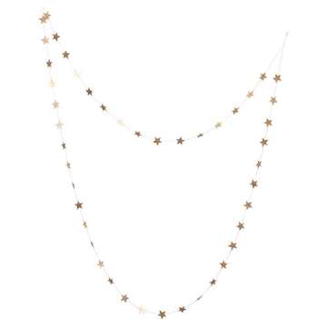 Creative Co-Op 118" Paper Star Garland, Gold