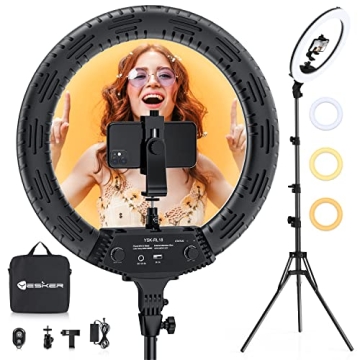Versatile Yesker 18" Ring Light for Photography and Streaming
