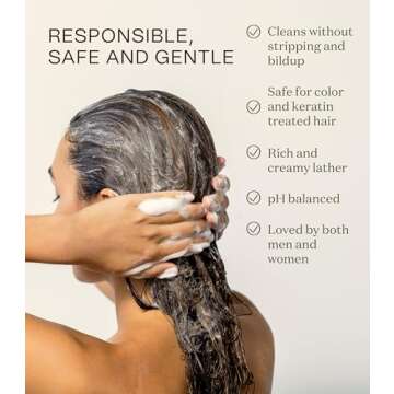 Ingreendients Non Toxic Vegan Shampoo with Organic Ingredients, Apple Cider Vinegar & Tea Tree Oil - Sulfate Free, Color Safe, Paraben Free, Gluten Free, Cruelty Free, pH Balanced