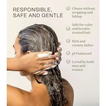 Ingreendients Non Toxic Vegan Shampoo with Organic Ingredients, Apple Cider Vinegar & Tea Tree Oil - Sulfate Free, Color Safe, Paraben Free, Gluten Free, Cruelty Free, pH Balanced