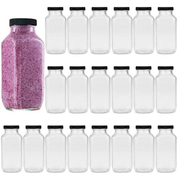 12oz Vintage Glass Juice Bottles 20-Pack - Eco-Friendly & Stylish