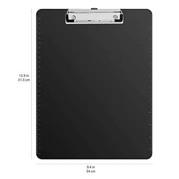 Amazon Basics Plastic Clipboards, Low Profile Clip, Clipboard for Classrooms, Office, Restaurants, Doctor Offices, 2-Pack, Black