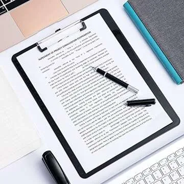 Amazon Basics Plastic Clipboards, Low Profile Clip, Clipboard for Classrooms, Office, Restaurants, Doctor Offices, 2-Pack, Black