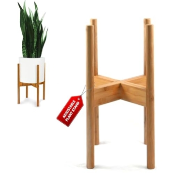 Fox & Fern Adjustable Plant Stand - Eco-Friendly Bamboo Indoor Planter
