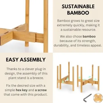 Fox & Fern Adjustable Plant Stand for Indoor Plants